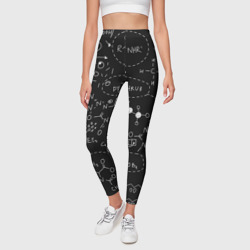 Леггинсы 3D Химические формулы на чёрном - фото 2