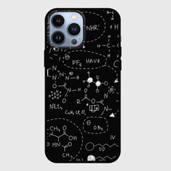 Чехол для iPhone 13 Pro Max Химические формулы на чёрном