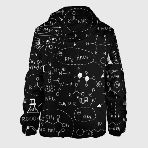 Мужская куртка 3D Химические формулы на чёрном, цвет 3D печать - фото 2