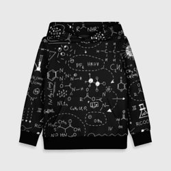 Детская толстовка 3D Химические формулы на чёрном