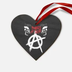 Деревянная игрушка Сердце Punk's not dead - анархия