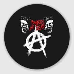 Круглый коврик для мышки Punk's not dead - анархия
