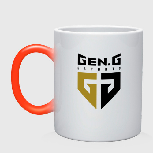 Кружка хамелеон Gen G Esports лого, цвет белый + красный