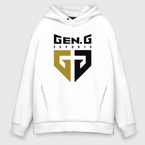 Мужское худи Oversize хлопок Gen G Esports лого, цвет белый