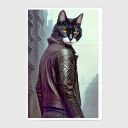 Магнитный плакат 2Х3 Модный котяра - Лондон - нейросеть