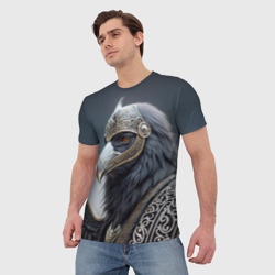 Мужская футболка 3D Ворон викинг - фото 2
