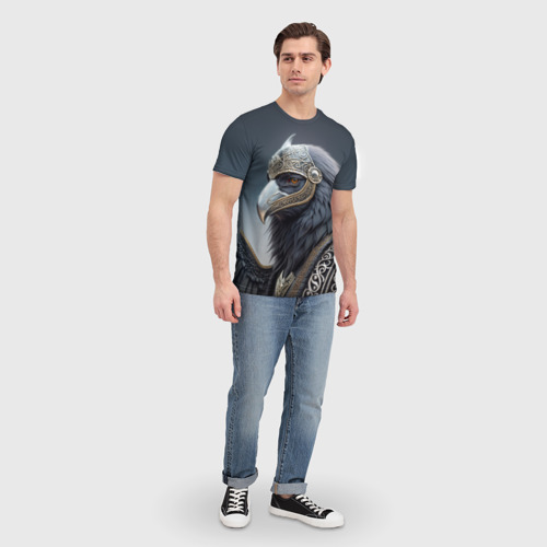 Мужская футболка 3D Ворон викинг, цвет 3D печать - фото 5