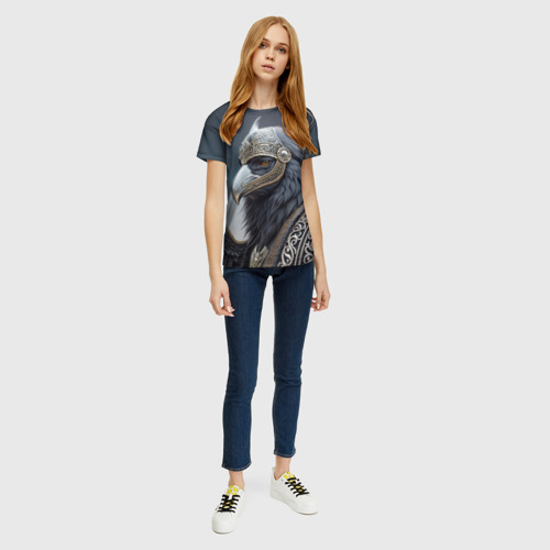 Женская футболка 3D Ворон викинг, цвет 3D печать - фото 5