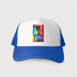 Кепка тракер с сеткой Japanese girl neon glow - neural network