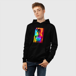 Детская толстовка хлопок Japanese girl neon glow - neural network - фото 2