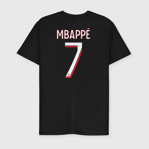 Мужская футболка хлопок Slim Килиан Мбаппе форма ФК ПСЖ 23-24 домашняя, цвет черный - фото 2
