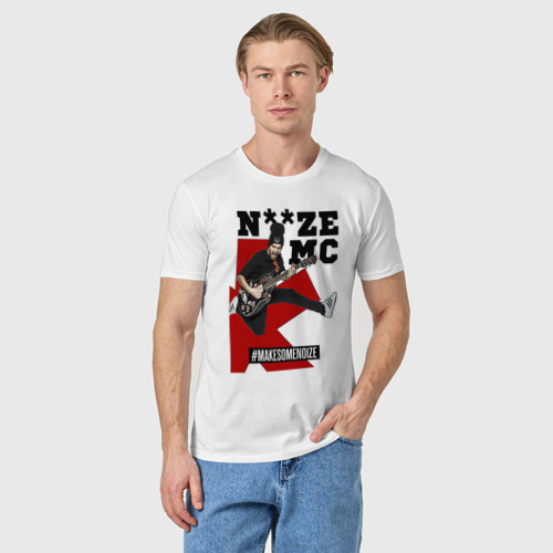 Мужская футболка хлопок Noize MC - guitarist, цвет белый - фото 3