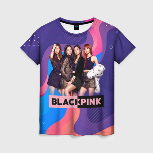 Женская футболка 3D с принтом K-pop Blackpink girls, вид спереди #2
