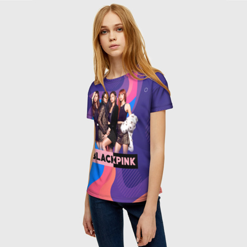 Женская футболка 3D с принтом K-pop Blackpink girls, фото на моделе #1