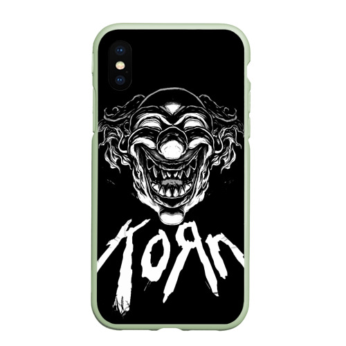 Чехол для iPhone XS Max матовый KoЯn - clown face, цвет салатовый