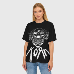 Женская футболка oversize 3D KoЯn - clown face - фото 2