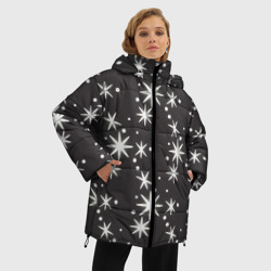 Женская зимняя куртка Oversize Звёздные снежинки - фото 2