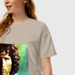 Женская футболка хлопок Oversize Jim Morrison One eye Digital Art - фото 2