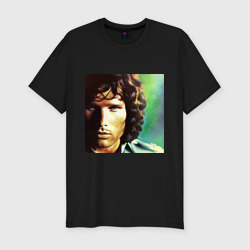 Мужская футболка хлопок Slim Jim Morrison One eye Digital Art
