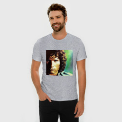 Мужская футболка хлопок Slim Jim Morrison One eye Digital Art - фото 2