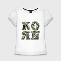 Женская футболка хлопок Slim KoЯn - letters
