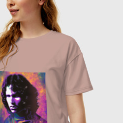 Женская футболка хлопок Oversize Jim Morrison few color digital Art - фото 2