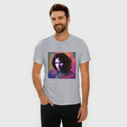 Мужская футболка хлопок Slim Jim Morrison few color digital Art - фото 2