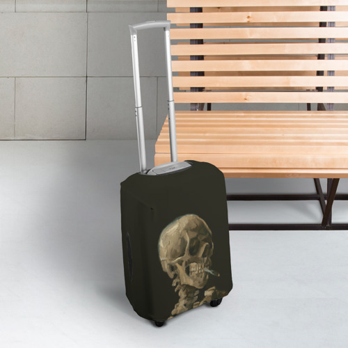 Чехол для чемодана 3D Череп с Сигаретой - картина ван Гога, цвет 3D печать - фото 3