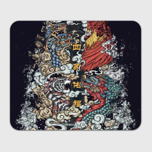 Прямоугольный коврик для мышки Japanese art irezumi - tiger and dragon