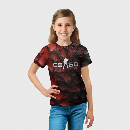 Детская футболка 3D CS GO Dark texture, цвет 3D печать - фото 5