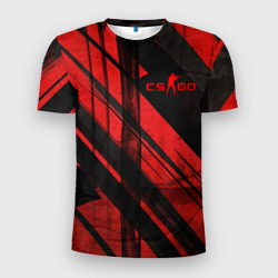 Мужская футболка 3D Slim CS GO black and red