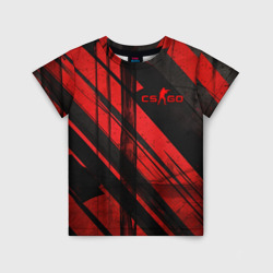 Детская футболка 3D CS GO black and red