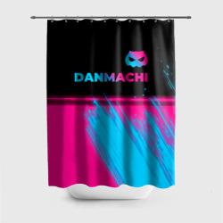 Штора 3D для ванной DanMachi - neon gradient: символ сверху