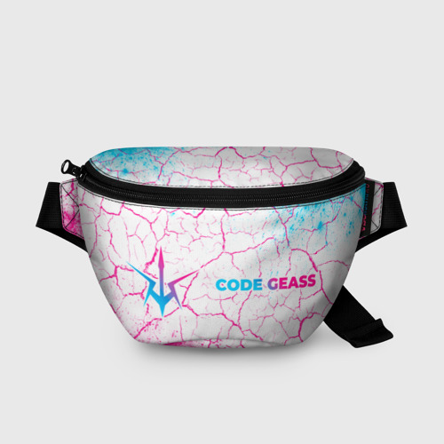 Поясная сумка 3D Code Geass neon gradient style: надпись и символ