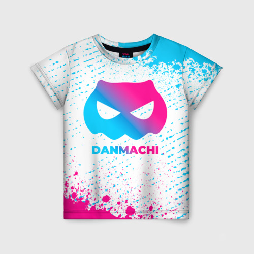 Детская футболка с принтом DanMachi neon gradient style, вид спереди №1