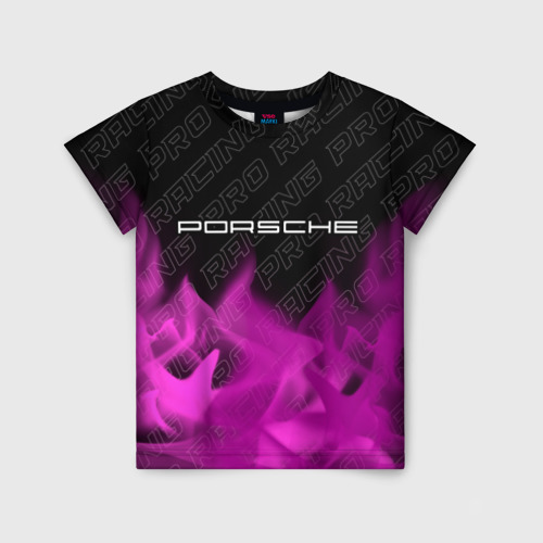 Детская футболка 3D Porsche pro racing: символ сверху, цвет 3D печать