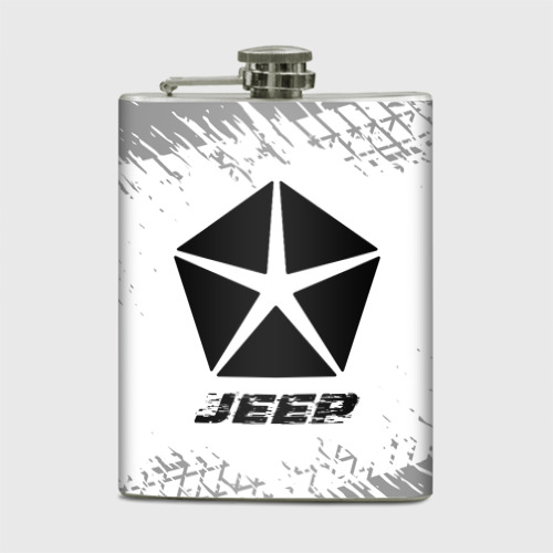 Фляга Jeep Speed на светлом фоне со следами шин