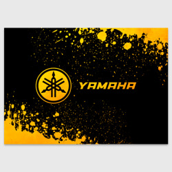 Поздравительная открытка Yamaha - gold gradient: надпись и символ