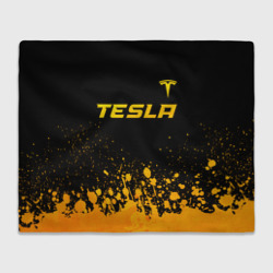 Плед 3D Tesla - gold gradient: символ сверху