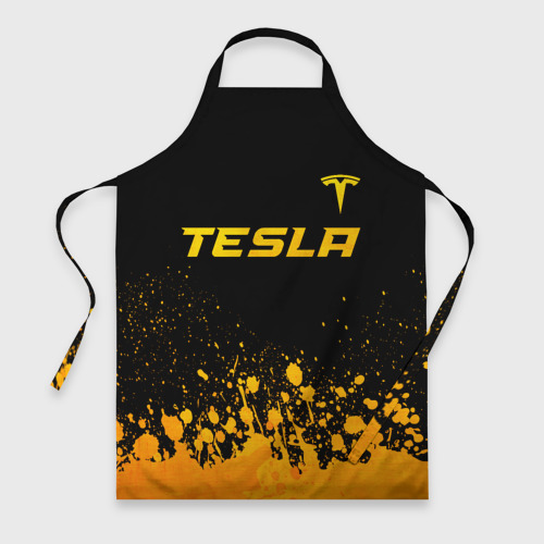 Фартук 3D Tesla - gold gradient: символ сверху