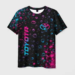 Мужская футболка 3D Toyota - neon gradient: надпись, символ