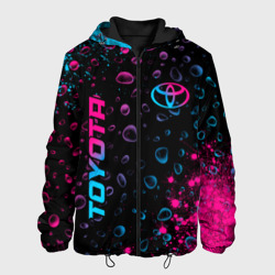 Мужская куртка 3D Toyota - neon gradient: надпись, символ