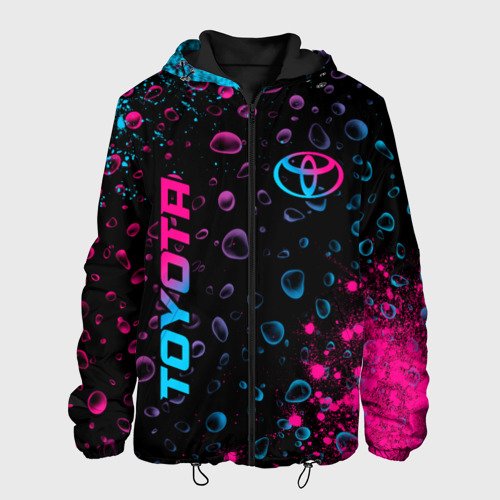 Мужская куртка 3D Toyota - neon gradient: надпись, символ, цвет 3D печать