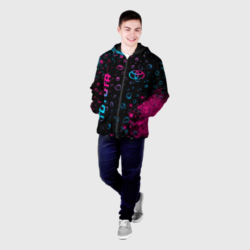 Мужская куртка 3D Toyota - neon gradient: надпись, символ, цвет 3D печать - фото 3