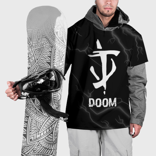 Накидка на куртку 3D Doom glitch на темном фоне, цвет 3D печать
