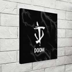 Холст квадратный Doom glitch на темном фоне - фото 2