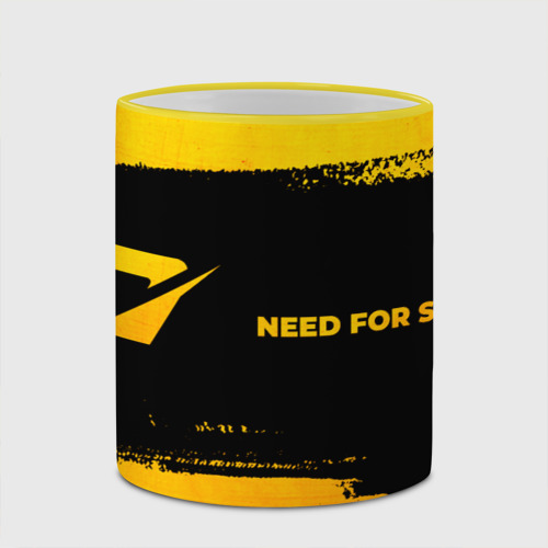 Кружка с полной запечаткой Need for Speed - gold gradient: надпись и символ, цвет Кант желтый - фото 4