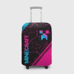 Чехол для чемодана 3D Minecraft - neon gradient: надпись, символ