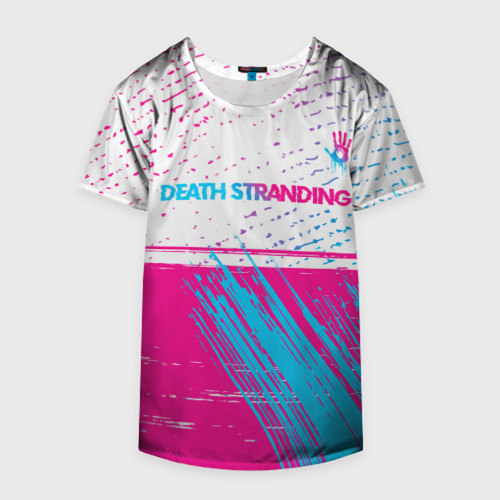 Накидка на куртку 3D Death Stranding neon gradient style: символ сверху, цвет 3D печать - фото 4