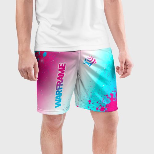 Мужские шорты спортивные Warframe neon gradient style: надпись, символ, цвет 3D печать - фото 3